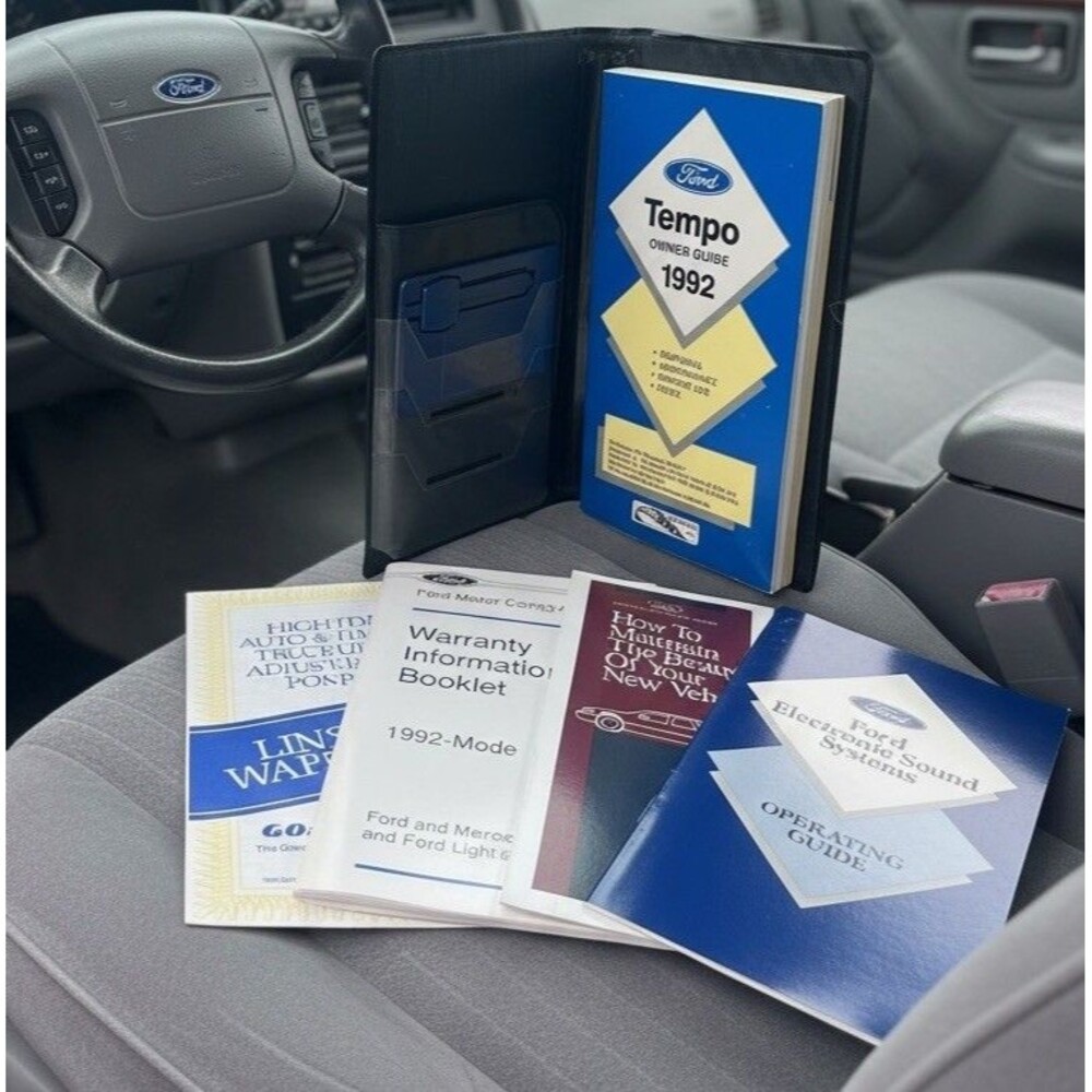 1992 Ford Tempo Owner Guide Manual Set Case Maintenance Books Plastic Key Card